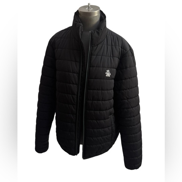 Original Penguin Quilted Puffer Jacket Black Men’s Large - Picture 2 of 12